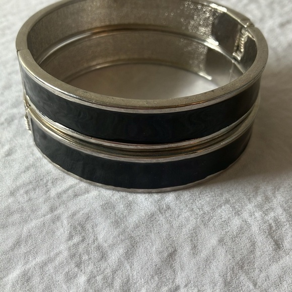 Black & Silver tone stretch bracelets- “J” & “K” initials- set of 2 - Picture 11 of 16